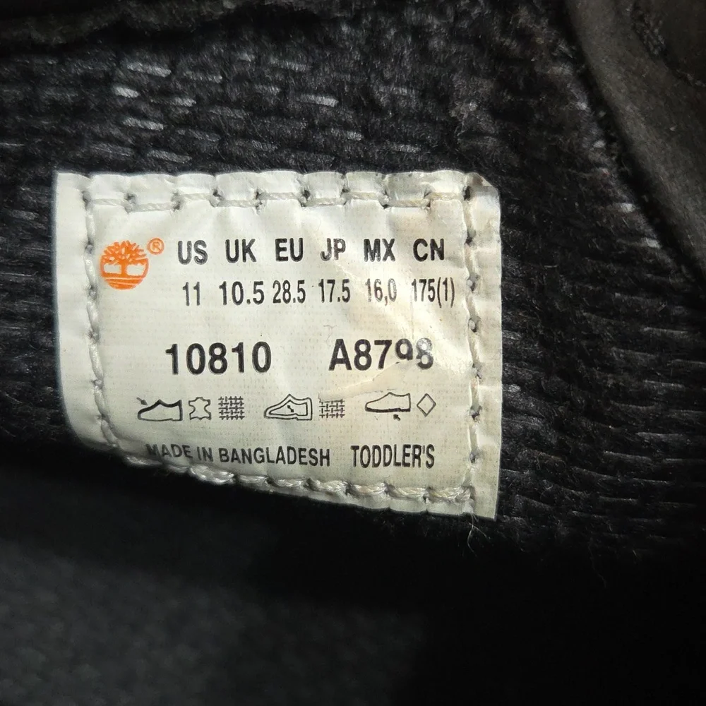 Toddler Timberland Black Waterproof Boots 11
